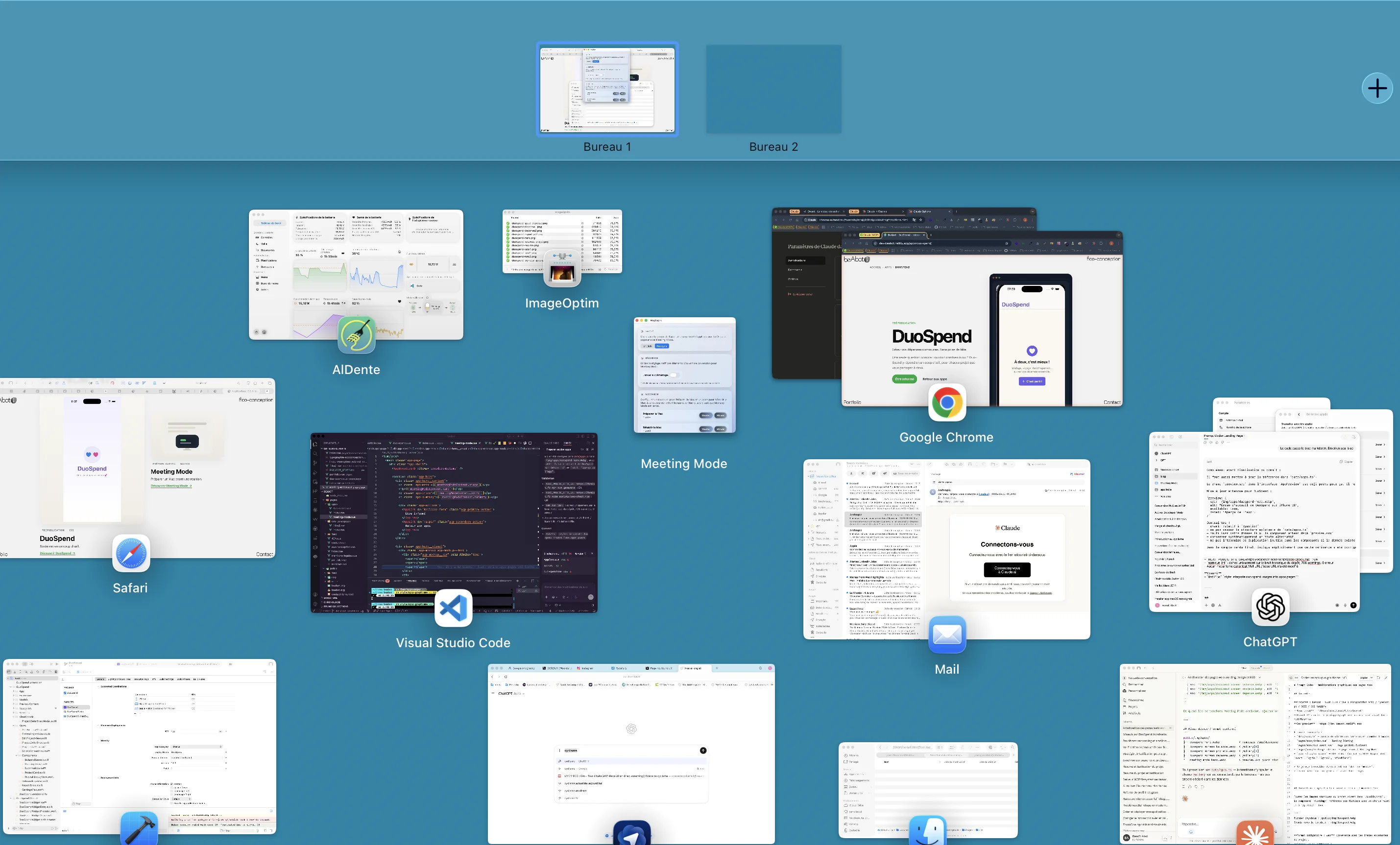Bureau macOS standard avant le lancement d'une session Meeting Mode