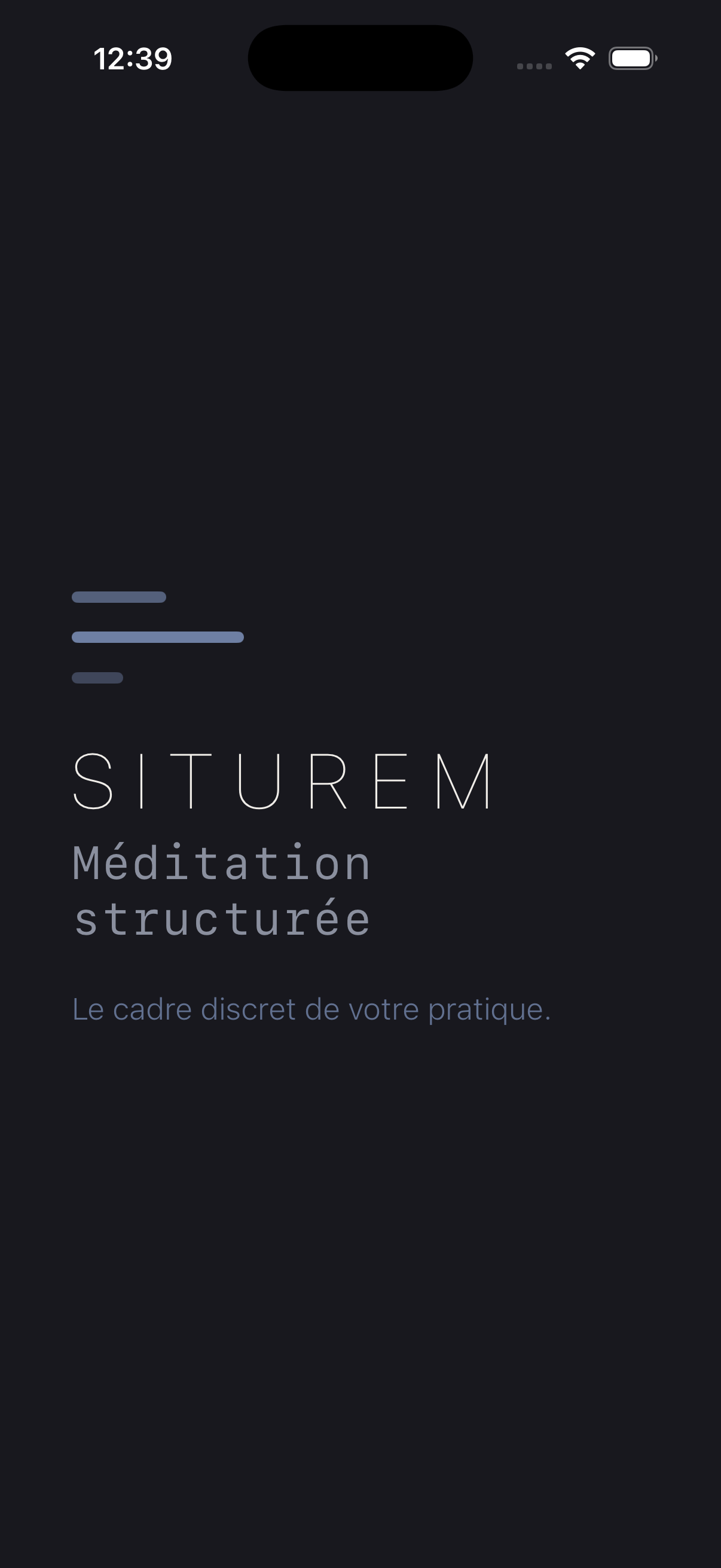 Écran principal de Siturem sur iPhone